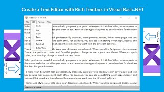Create a Text Editor with Rich Textbox in Visual Basic.NET