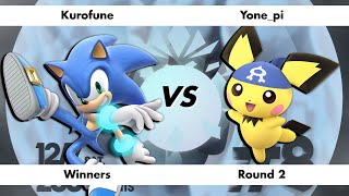 極冠#8 サブ配信 〈WR2〉黒船（ソニック） VS Yone_pi（ピチュー）【スマブラSP】