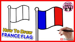 How to draw flag of France | Drawing and coloring France Flag easy step