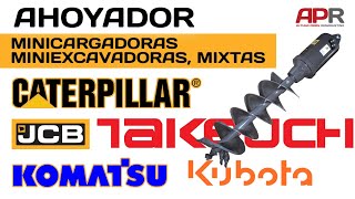 Ahoyador para postes, para miniexcavadoras, minicargadoras BOBCAT, CATERPILLAR, etc., palas y mixtas