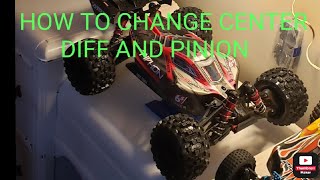 ARRMA TYPHON 6S V5 HOW TO CHANGE CENTER DIFF AND PINION. #rc #racing #arrma #spektrum #fun