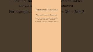 What are Parametric Functions