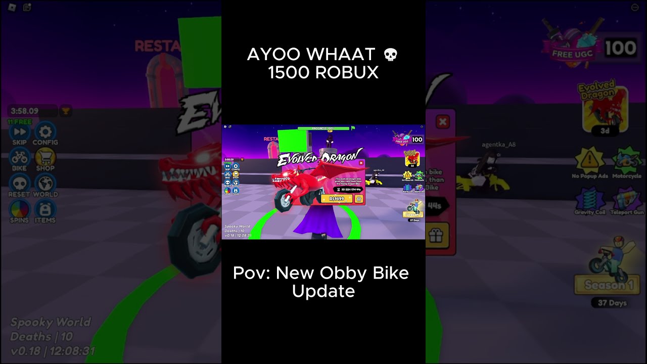 Pov: New Obby but you're on a Bike Update