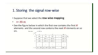 Divide and conquer approach for computing DFT using row wise representation