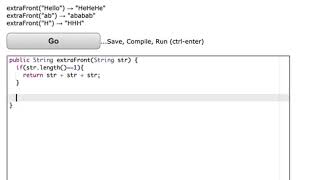 Java: CodingBat– String-1– extraFront