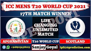 17th Match T20 World Cup 2021 | Afghanistan vs Scotland Match Prediction | AFG vs SCO Dream11
