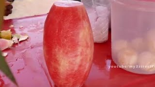 WATERMELON PEELING -  VASI STATION ROAD - MUMBAI STREET FOOD - 4K VIDEO street food