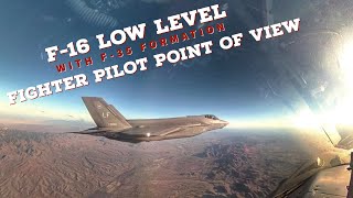 Fighter Pilot Point of View - Cockpit POV Low Level Desert Flying in an F-16