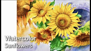 🌻수채화 해바라기 그리기 , How to paint sunflowers  in watercolor painting