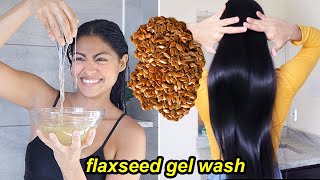 My Flaxseed Hair Wash Day | How to apply flaxseed gel in the shower for hair growth