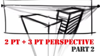 How to Draw using 2 and 3 point perspective part 2 - with audio