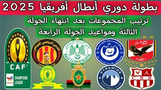 دوري ابطال افريقيا 2025 .. ترتيب المجموعات بعد انتهاء الجولة الثالثة ومواعيد الجولة الرابعة