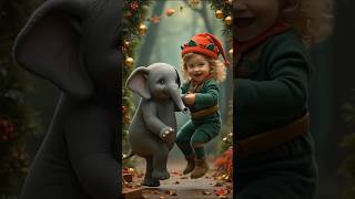 😍Jingle bells Christmas Baby dancing with elephant WhatsApp status🎄🎉❤️ | merry Christmas #christmas