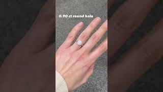 0.90ct Round Halo Engagement Ring