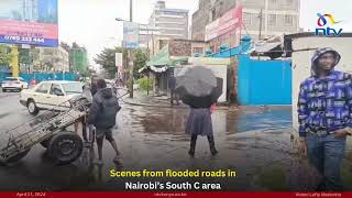 Scenes from flooded roads in Nairobi’s South C area