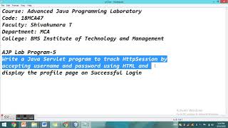 AJP Program 5 - Java Servlet Http Session - Part I