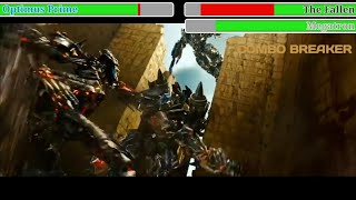 Optimus Prime vs The Fallen & Megatron with Healthbars / Desert Fight