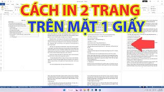 Cách In 2 Trang Giấy Trên Cùng 1 Mặt Giấy Dễ Dàng