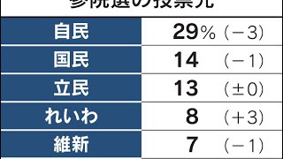 参議院選挙の投票先、れいわ新選組が日本維新の会を上回る　日経世論調査