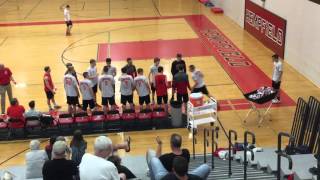 2016 Hempfield HS Boys Volleyball, Varsity, Player Introductions, Hand-Shakes, 4-26,2016.MOV