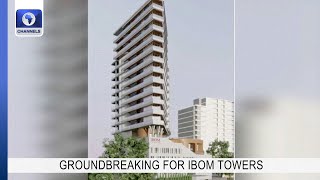 Ibom Towers Lagos: Gov Eno, Sanwo Olu Breaks Ground For High Rise Building In Victoria Island