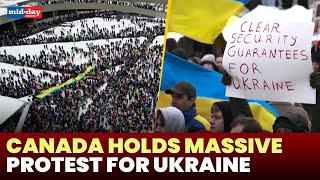 Hundreds of Canadian voice solidarity with Ukraine amid ongoing war - Watch video