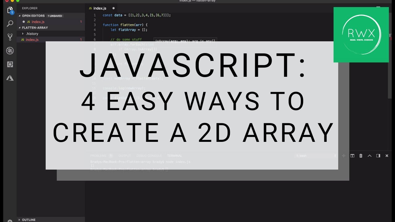 How To Create A 2D Array In JavaScript - YouTube