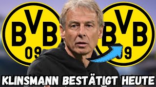 BvB: Gerade bestätigt! Alle überrascht! Jürgen Klinsmann Heute bestätigt! BvB-Neuigkeiten! #bvb