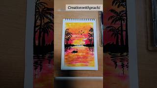 Brush pen painting| sunset painting |scenery painting 😱😱#yt #art #artistprachi #diy #drawing #shorts