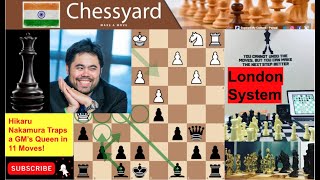 Hikaru Nakamura vs Evgeny Bareev: GM Hikaru Destroys The London System, Traps Queen in 11 Moves