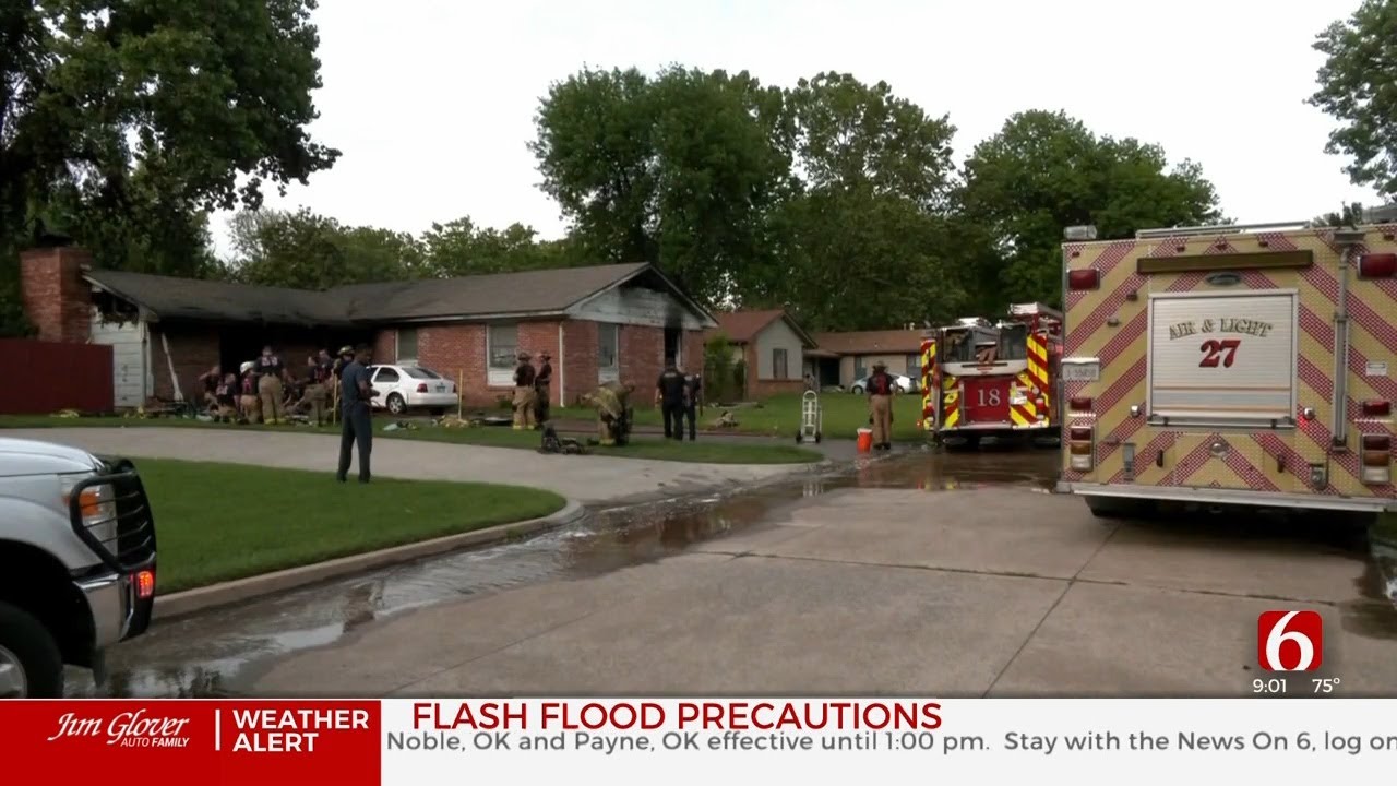 Tulsa Firefighters Battle House Fire; No Injuries Reported - YouTube