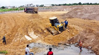 Wonderful Showing FULL Video 3H processing dump truck \u0026 dozer SHANTUi with KOMATSU push clear land