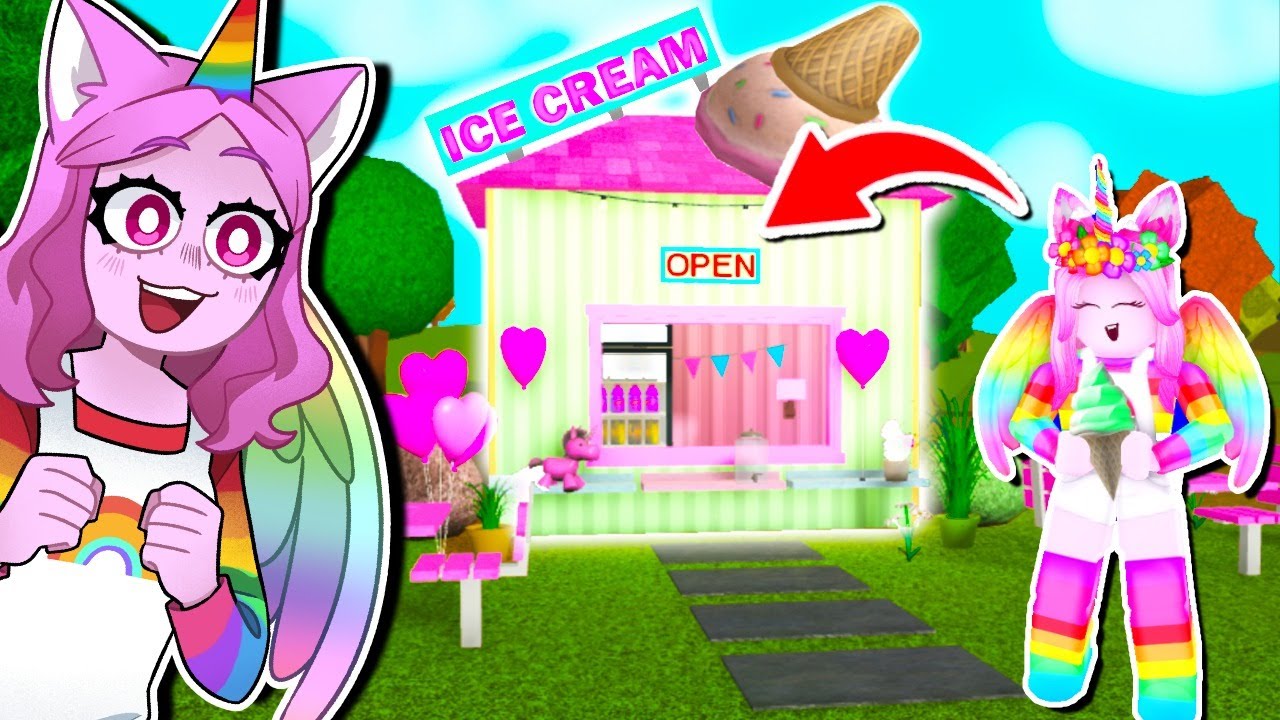 I Built An ICECREAM Shop In BLOXBURG!! (Roblox) - YouTube