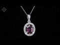 fr34 pink tourmaline 0.80ct and diamond halo pendant 18k white gold