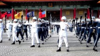 Taipei, Taiwan 2016年5月14日-中正紀念堂三軍樂儀隊聯合操演-520總統就職典禮開場表演