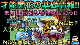 【ドラクエタクト】才能開花実装!!アイテムを無駄使いしない為に、まずは基礎情報をしっかり覚えよう!!スウさんおすすめのキャラはこれだ!!