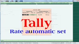 tally prime | tally | tally erp 9 | tally course | how to set standard rate in tally