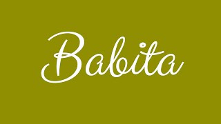 Learn how to Sign the Name Babita Stylishly in Cursive Writing