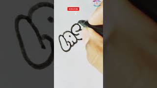 #shorts /HOW TO DRAW "Lasya" IN BUBBLE LETTERS