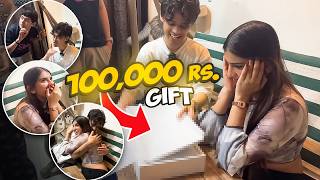 SURPRISING MY GIRLFRIEND WITH ₹100,000 GIFT w/ @AditMinocha- irl livestream