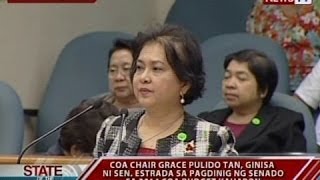 SONA: COA Chair Grace Pulido-Tan, ginisa ni Sen. Jinggoy Estrada sa Senado