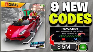 🎁 XMAS \u0026 SHELBY!🎁 CAR DEALERSHIP TYCOON CODES 2024  | DECEMBER UPDATE | CAR DEALERSHIP TYCOON ROBLOX