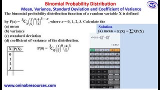 Statistics and Binomial Probability Distribution: Mean, Variance, Standard Deviation