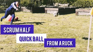 Scrum Half Fast Ball From a Ruck | How to Improve Quick Service & Running Lines at the Ruck | Rugby