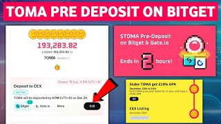 Toma pre deposit on bitget | Tomarket airdrop pre deposit | How to withdraw toma token