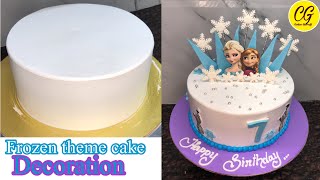 Frozen theme cake | elsa and anna frozen cake decoration | frozen Birthday cake decorating | frozen
