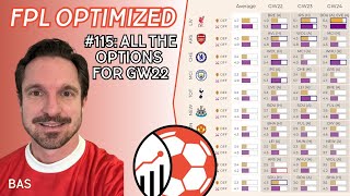 FPL Optimized Analytics Podcast | All the Options for GW22 | Episode 115