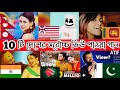 Top 10 Country Most viewed song । world most viewed song on youtube