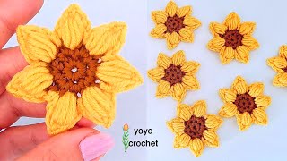 وردة كروشية جميلة سهلة للمبتدئين للتزيين // حجم متوسط - Easy and simple crochet rose for beginners