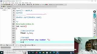 C2.6 program to find square root of a given number | C language | for Beginners